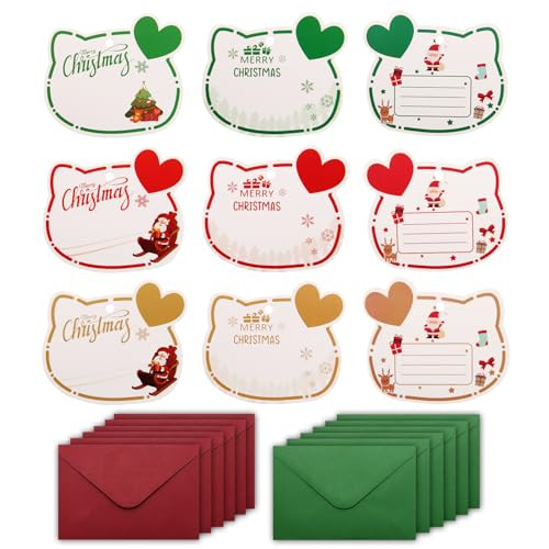 30 Christmas Cards with 30 Envelopes, 6 Unique Designs