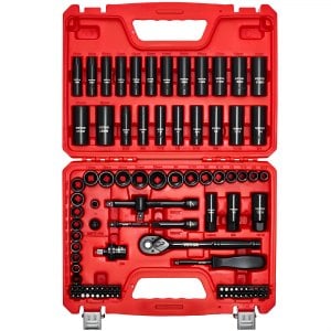 VEVOR 96 Pcs 3/8" Drive Impact Socket Wrench & Bit Set SAE (5/16 in to 3/4 in) & Metric (8 to 22 mm) Deal