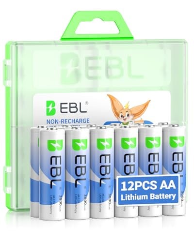 EBL AA Lithium Batteries 12 Pack