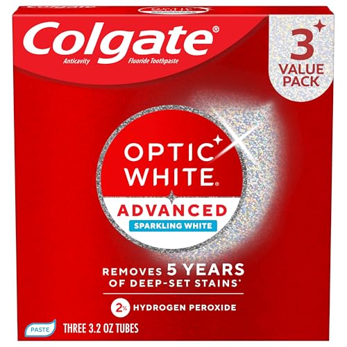 Colgate Optic White Advanced Hydrogen Peroxide Toothpaste 3-Pack 3.2oz Deal