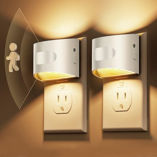 L LOHAS Dimmable LED Night Lights w/ Motion & Dusk-to-Dawn Sensors 2-Count Deal