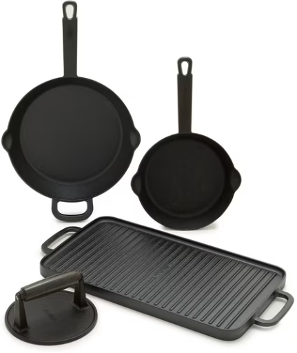 Bobby Flay by GreenPan 4-Piece Pre-Seasoned Cast Iron Skillet Cookware Set Deal