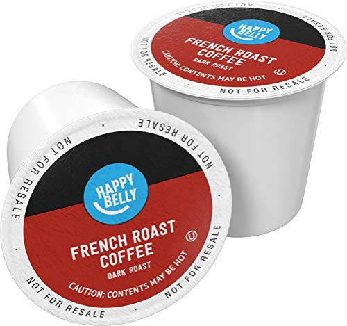 Amazon Brand - Happy Belly Dark Roast Coffee Pods, French Roast, 100 Count
