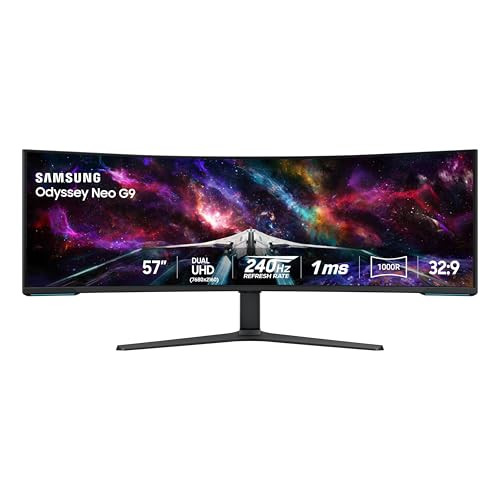 57" Samsung Odyssey Neo G9 Dual 4K Quantum Mini-LED 240Hz Curved VA Gaming Monitor