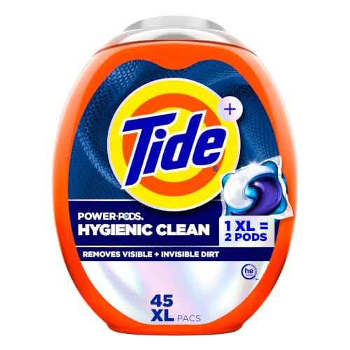 Tide Power PODs Hygienic Clean Heavy Duty Liquid Laundry Detergent Pacs (Original) 45-Count Deal