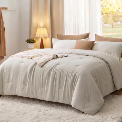 3-Pc Bedsure King Comforter Set (Beige)