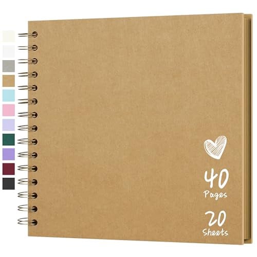 Hiwhy 8x8" Hardcover Kraft Paper Scrapbook Album