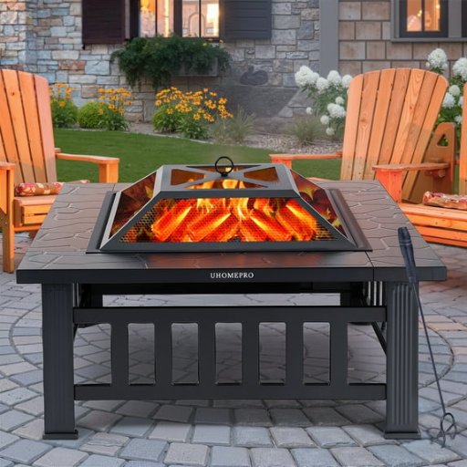uhomepro 32″ Wood Burning Fire Pit Table