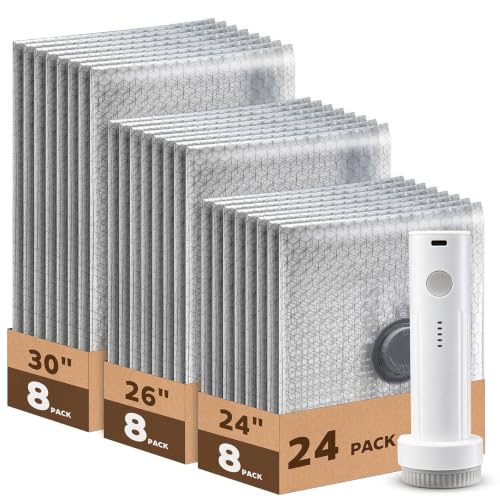 Vacuum Storage Bags w/ Rechargeable Pump 24-Pack