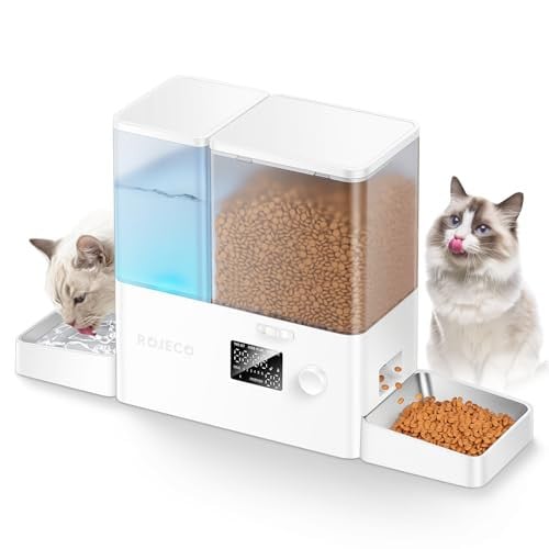 ROJECO Automatic Cat Feeder and Water Dispenser