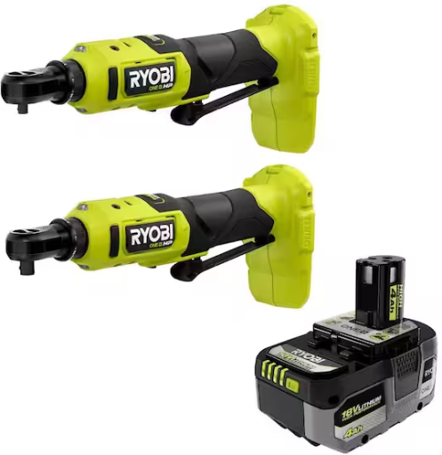 RYOBI ONE+ HP 18V Brushless Cordless Compact Ratchet 2-Tool Combo Kit with ONE+ 18V 4.0 Ah HIGH PERFORMANCE Battery Deal