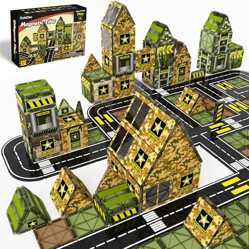 GobiDex Army Magnetic Building Tiles Sets 40-Piece