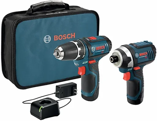 2-Pc Bosch 12V Max Brushed Drill/Driver Combo Kit w/ 2x 2.0Ah Batteries/Charger