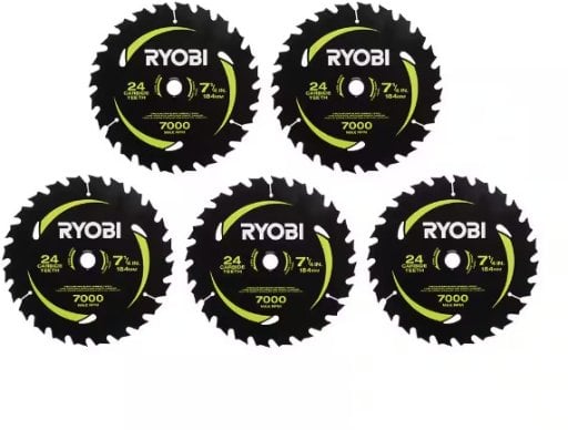 Ryobi 7-1/4 in. x 24 Teeth Carbide Thin Kerf Circular Saw Blade (5-Piece)