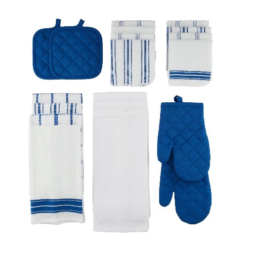 Mainstays Kitchen Towel, Dish Cloth, Flour Sack, Oven Mitt, and Pot Holder Set, 20 Pcs.