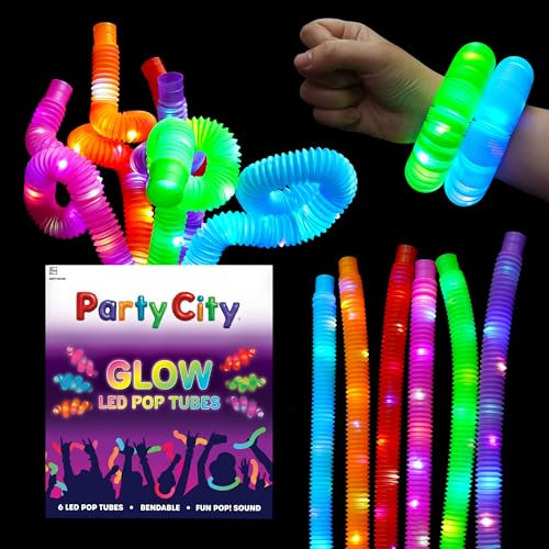 Party City 6-Pack LED Light Up Pop Tubes 25”