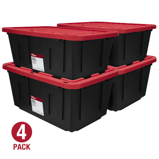 Hyper Tough Large Storage Bin 27 Gallon 4-Pack