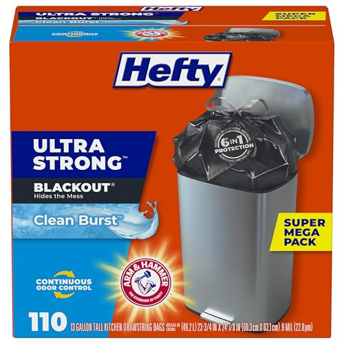 110-Count Hefty Ultra Strong 13-Gallon Kitchen Trash Bags