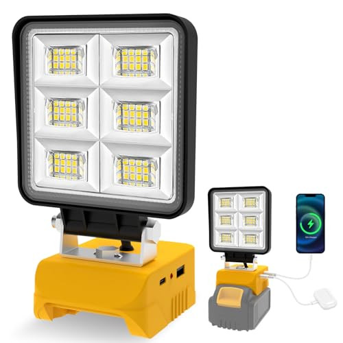 T-SUN 50W 5000LM LED Work Light for Dewalt 20V Max Battery