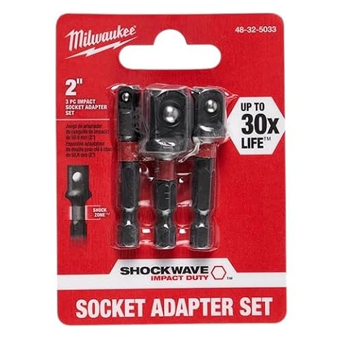 Milwaukee SHOCKWAVE Impact Duty Hex Shank Socket Adapter Set 3-Pc Deal