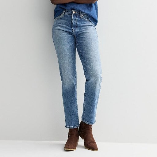 Sonoma Goods For Life High-Rise Straight Leg Jeans Bright Dark Wash