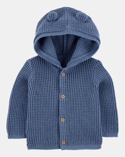 Carter's Baby Hooded Waffle Knit Cardigan