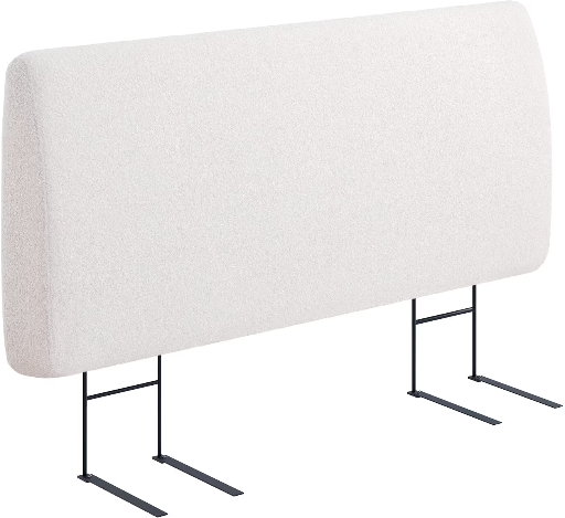 Pinmoco 4.7" Upholstered Foam Height Adjustable Headboard (Teddy Velvet White) Queen