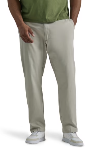 Lee Big Men's Extreme Motion Relaxed Fit Flat Front Pants with Flex Waistband Deal