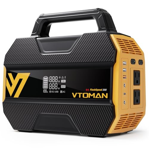 VTOMAN FlashSpeed 300 Portable Power Station 300W 230Wh LiFePO4 100W PD USB-C