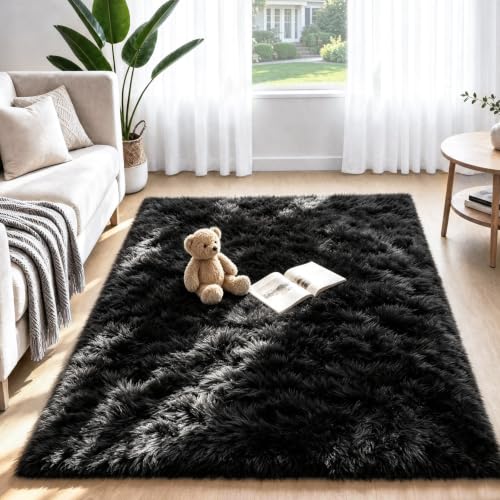 Zomfy Soft Fluffy Shag Washable Area Rug 4'x6'