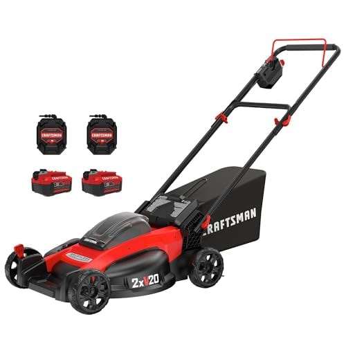 CRAFTSMAN V20 20 in Lawn Mower, 2 x 5Ah Batteries