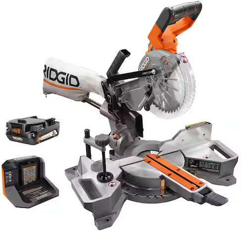 Ridgid 18V Brushless 7-1/4 in. Dual Bevel Sliding Miter Saw with 2.0 Ah Battery and Charger Deal
