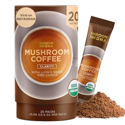 ShroomDNA Mushroom Coffee Blend w/ Chaga & Lion's Mane 20-Count 0.09-Oz