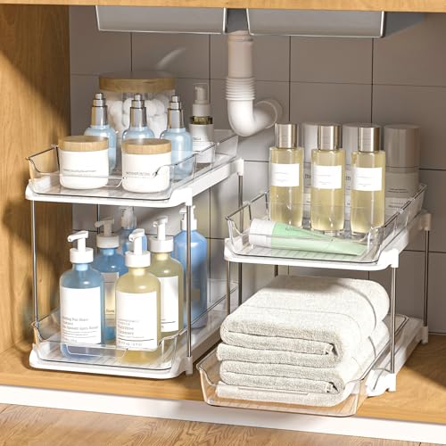 Delamu 2-Tier Multi-Purpose Bathroom Under Sink Organizers and Storage Deal