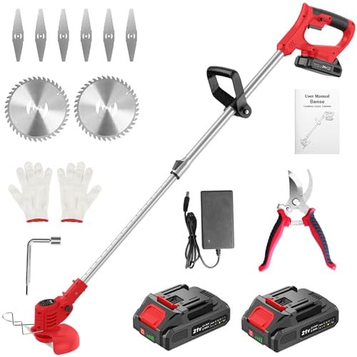 21V Weed Wacker Cordless String Trimmer with 2 Batteries 2.0Ah