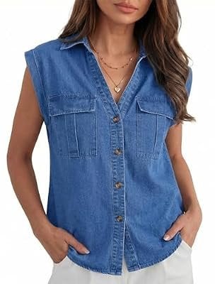 Women’s Sleeveless Denim Shirts Deal