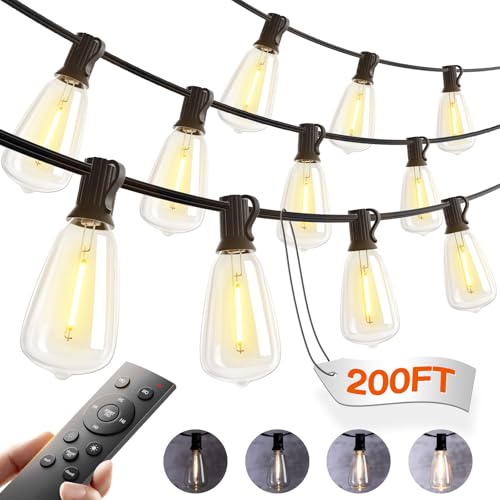 Addlon 198FT Outdoor Waterproof String Lights w/ Plastic ST38 LED Edison Bulbs Deal