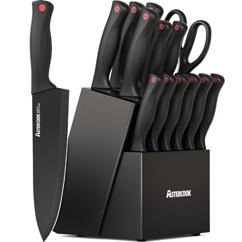 Astercook 15-Piece German Knife Set with Block and Sharpener Deal
