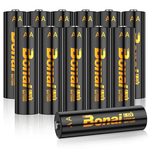 BONAI AA 3500mA 1.5V Lithium Batteries 12-Count