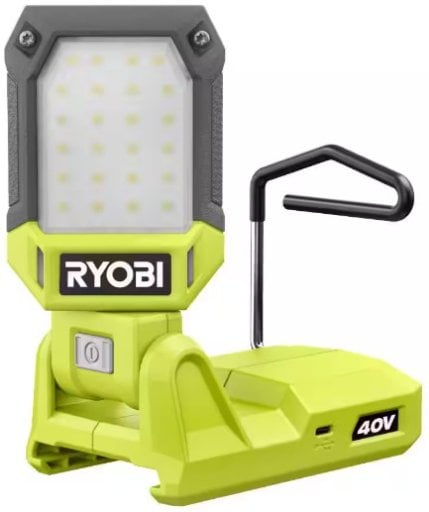 RYOBI 40V Cordless Battery Topper LED Work Light (Tool Only, RY40WL01B)