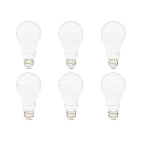 6-Pack Amazon Basics 100W Equivalent Dimmable A19 15W LED Light Bulbs