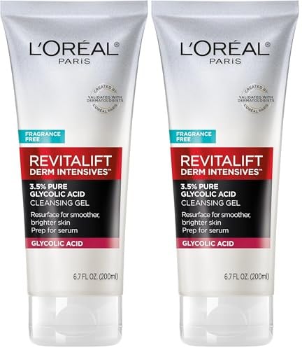 L'Oreal Paris Revitalift 3.5% Pure Glycolic Acid Brightening Cleansing Gel w/ Salicylic Acid, 6.7 fl oz (Pack of 2) Deal