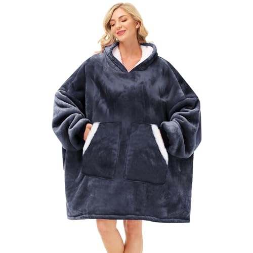 Kipswiza Oversized Wearable Blanket Hoodie (Dark Grey)