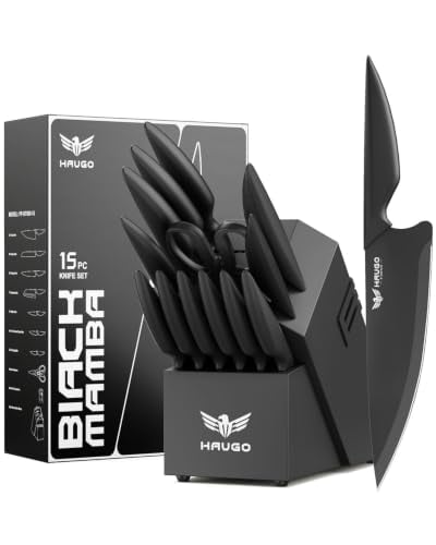 Kitchen Knife Set with Block 15PCS