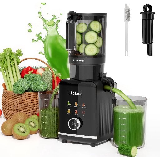 Hicloud 200W Cold Press Juicer with 4.4" Large Feed Chute Deal