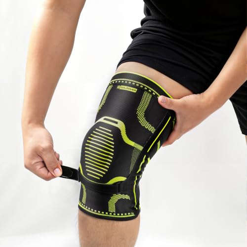 SOLOEVER Compression Knee Brace w/ Side Stabilizers, Gel Pad & Adjustable Patella Strap (S-XXL)