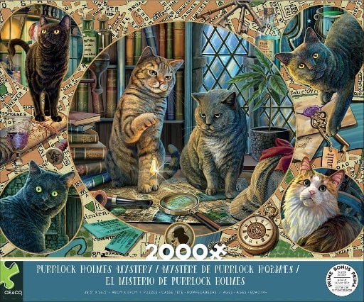 Ceaco Purrlock Holmes Mystery 2000 Piece Jigsaw Puzzle