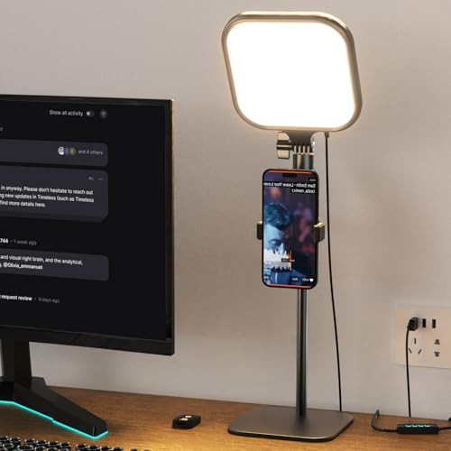 UBeesize Zoom Lighting Desk Light w/ Stand & Phone Holder