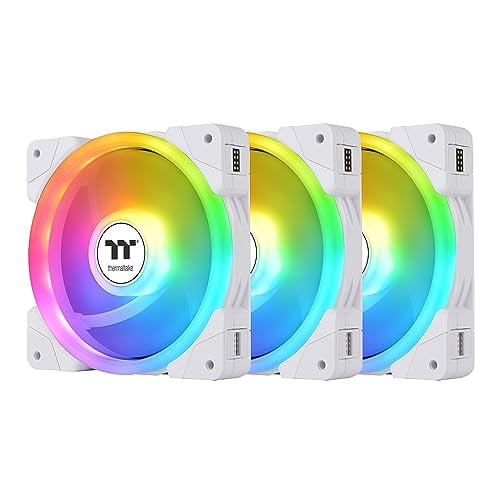 3-Pack Thermaltake SWAFAN EX 12 120mm ARGB PWM PC Case Fan w/ Reversible Blades & Magnetic Connection (White) Deal