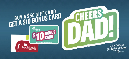 Applebee's $50 Father's Day Gift Card + $10 Bonus